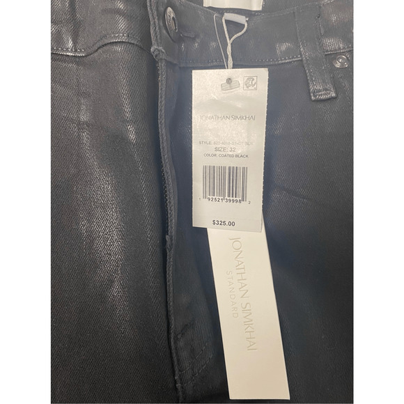 Jonathan Simkhai NWT Amelia Straight Leg Denim in Black Coated Size 32 - Picture 7 of 9